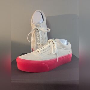 Vans 🩷🤍 Old School Platform M10 Suede Blanc De Blanc/Pink